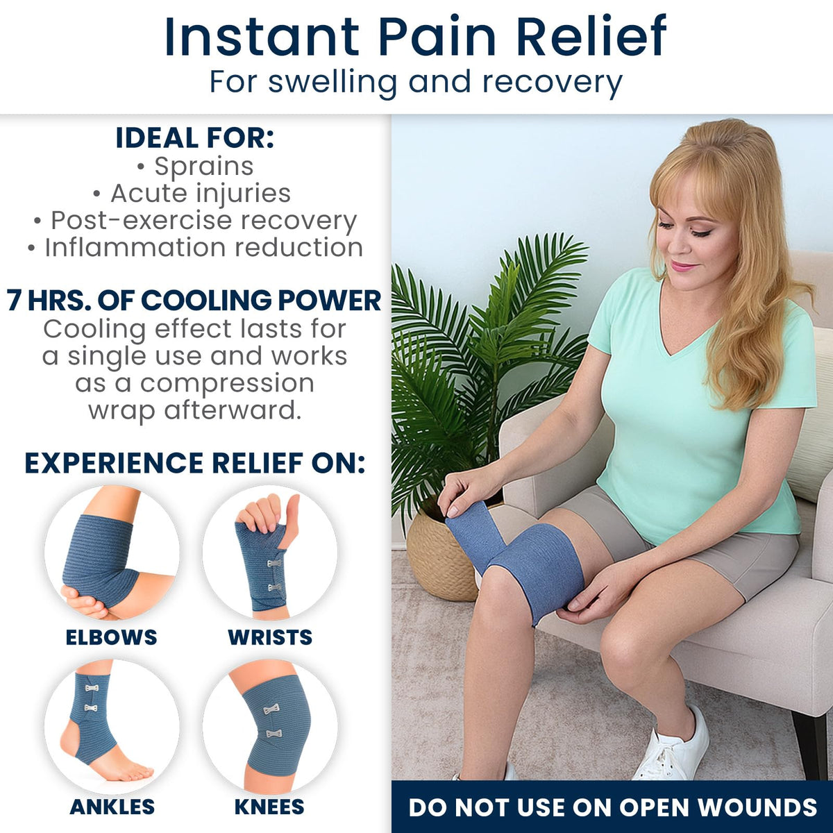 Dr Pat's Ice Tape - Cooling Bandage Wrap Athletic Tape - Compression Instant Cold Compress Wrap with Menthol - Elastic, Athletic for Sore Muscles, Pain Relief Now, Swelling, Recovery, Sports Dr. Pat's buy supplements Au