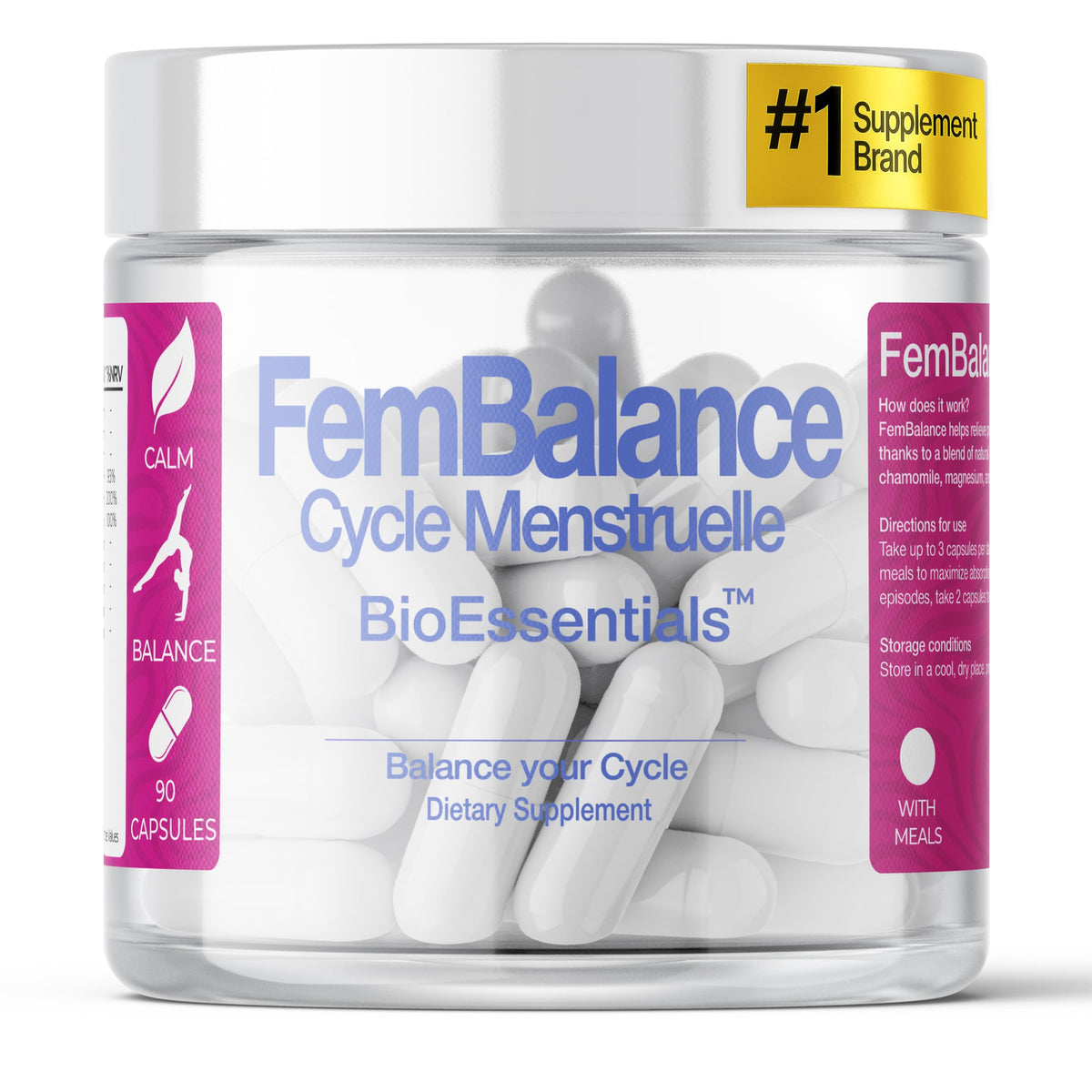 BioEssentials FemBalance® – Women’s Hormone Balance Supplement for PMS Support & Menstrual Cramp Relief - Ashwagandha, Magnesium & Chamomile for Hormonal Balance, Mood & Energy – 90 Vegan Capsules BioEssentialsBuy Supplements Australia