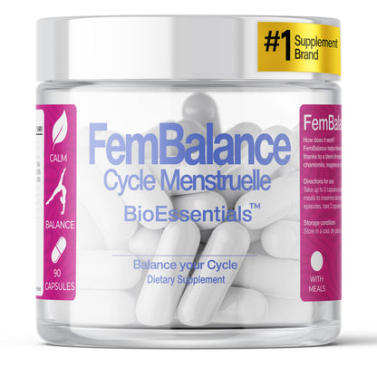 BioEssentials FemBalance® – Women’s Hormone Balance Supplement for PMS Support & Menstrual Cramp Relief - Ashwagandha, Magnesium & Chamomile for Hormonal Balance, Mood & Energy – 90 Vegan Capsules BioEssentialsBuy Supplements Australia