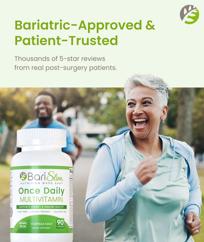 BariSlim Once Daily Bariatric Multivitamin Capsule - 45mg of Iron - Bariatric Vitamin & Supplement for Post Bariatric Surgery Including Gastric Bypass & Gastric Sleeve | 90 Day Supply BariSlim buy supplements Au