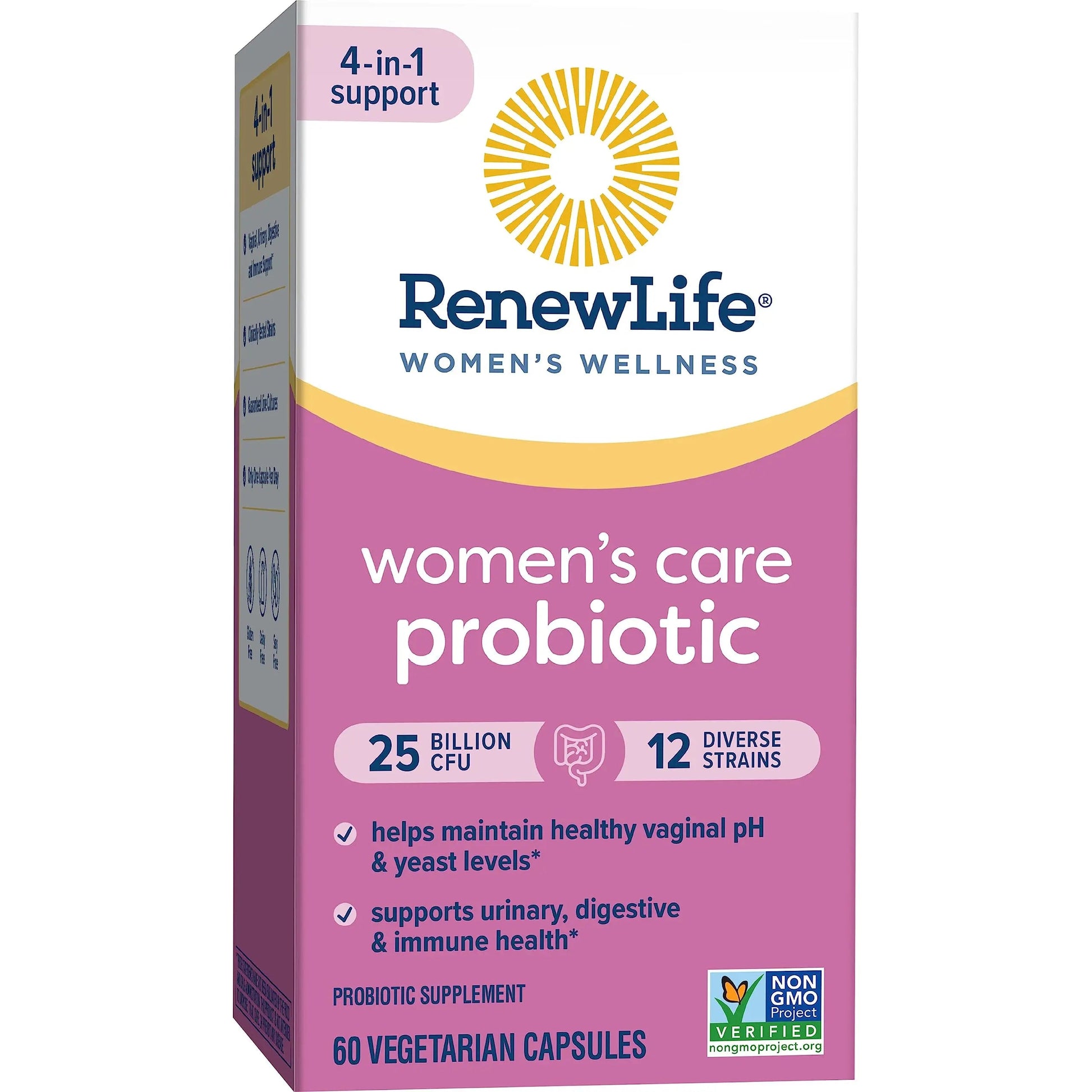 Renew Life Women's Probiotic Capsules, Supports pH Balance for Women, Vaginal, Urinary, Digestive and Immune Health, L. Rhamnosus GG, Dairy, Soy and Gluten-Free, 25 Billion CFU - 60 Ct Renew LifeBuy Supplements Australia