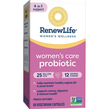 Renew Life Women's Probiotic Capsules, Supports pH Balance for Women, Vaginal, Urinary, Digestive and Immune Health, L. Rhamnosus GG, Dairy, Soy and Gluten-Free, 25 Billion CFU - 60 Ct Renew LifeBuy Supplements Australia