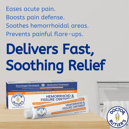 Doctor Butler's Advanced Hemorrhoid & Fissure Ointment – Lidocaine Hemorrhoid Treatment and Fissure Treatment Extra Strength Formula, Heals and Provides Fast Pain and Itch Relief* (1.5 oz.) Doctor Butler'sBuy Supplements Australia