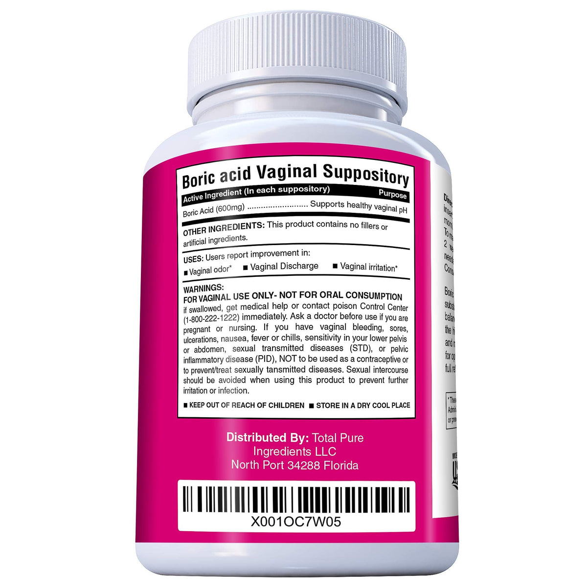 PURE PLANT HOME Boric Acid Suppositories Nature's Harmony 30 Count 600 mg 100% Pure Made in USA Nature's HarmonyBuy Supplements Australia