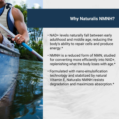 Naturalis Liposomal NMNH 300mg (NMN Alternative) | Boost NAD+ Levels & Support Healthy Aging* | Bioenhanced with Vitamin E for Advanced Absorption, Stability & Antioxidant Protection* | 60 Softgels NaturalisBuy Supplements Australia