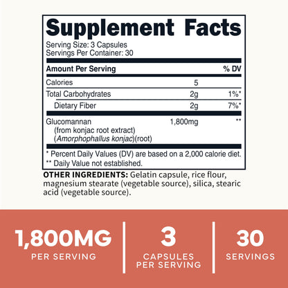 Type Zero Clean Glucomannan Konjac Root Extract (90 Capsules)(1,800 MG Per Serving) - 30 Servings, Non-GMO, Gluten Free Type ZeroBuy Supplements Australia