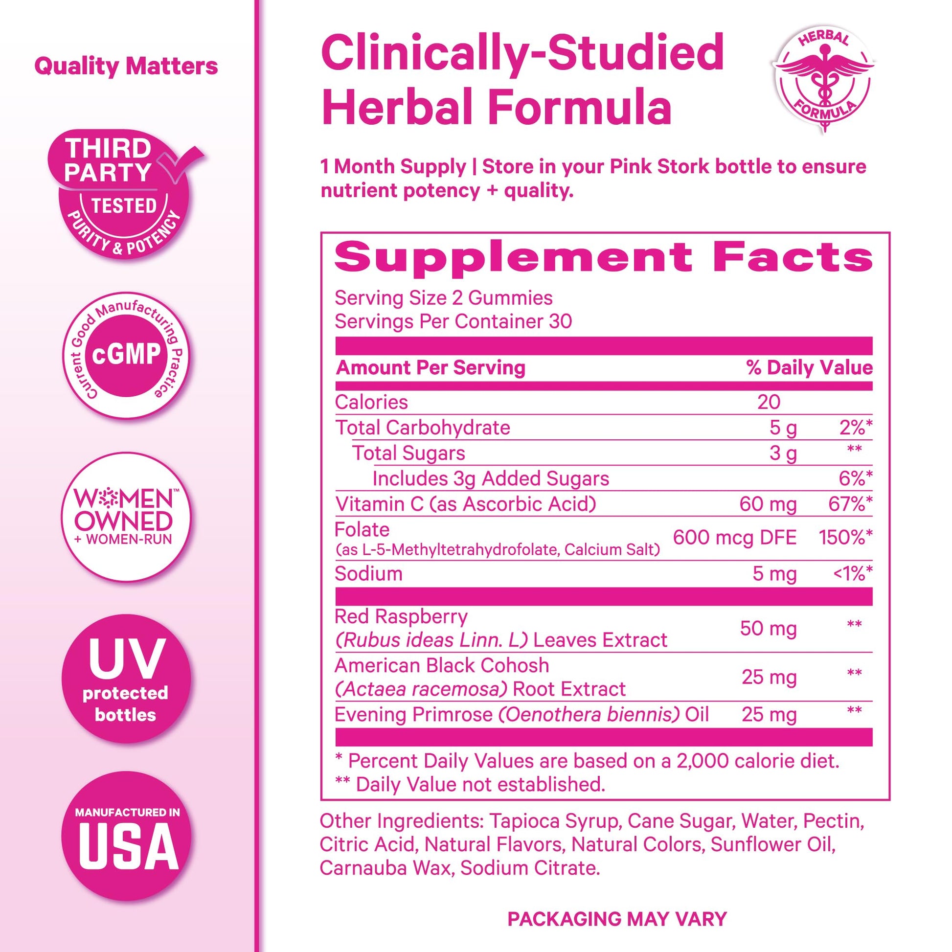 Pink Stork Hormone Balance Gummies for Women – PMS, Menopause & Estrogen Support – Mood, Bloating, Hot Flashes & Energy – Red Raspberry Leaf, Black Cohosh, Primrose – 60 Vegan Gummies Pink StorkBuy Supplements Australia