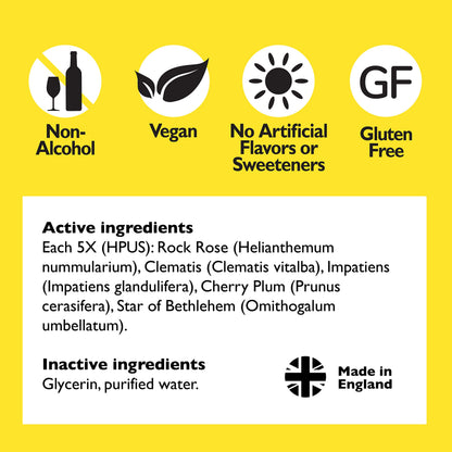RESCUE Bach Remedy Dropper 20mL, Natural Stress Relief, Homeopathic Flower Essence, Vegan, Gluten & Sugar-Free, Non-Habit Forming (Non-Alcohol Formula) RESCUE buy supplements Au
