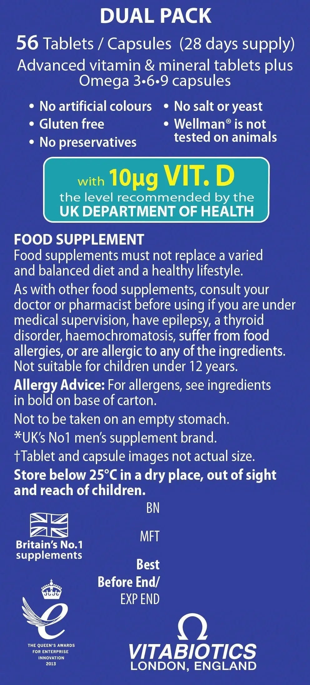 Vitabiotics Ltd Vitabiotics Wellman Plus, 56 Tablets/Capsules WellmanBuy Supplements Australia