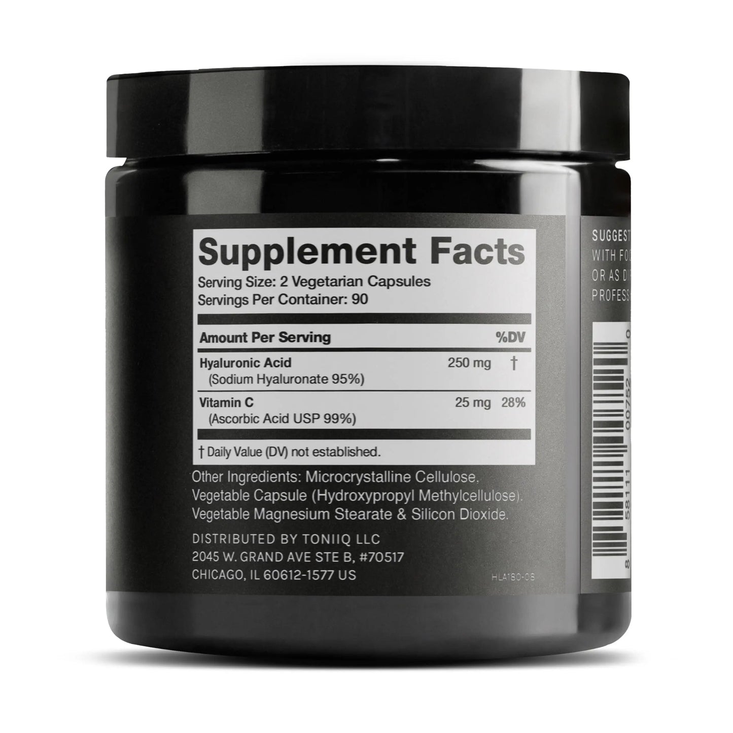 Toniiq Hyaluronic Acid Supplements – Lab Tested 95% Ultra High Purity – Fermented and Bioavailable with Vitamin C – Third Party Lab Tested – 180 Capsules Toniiq buy supplements Au