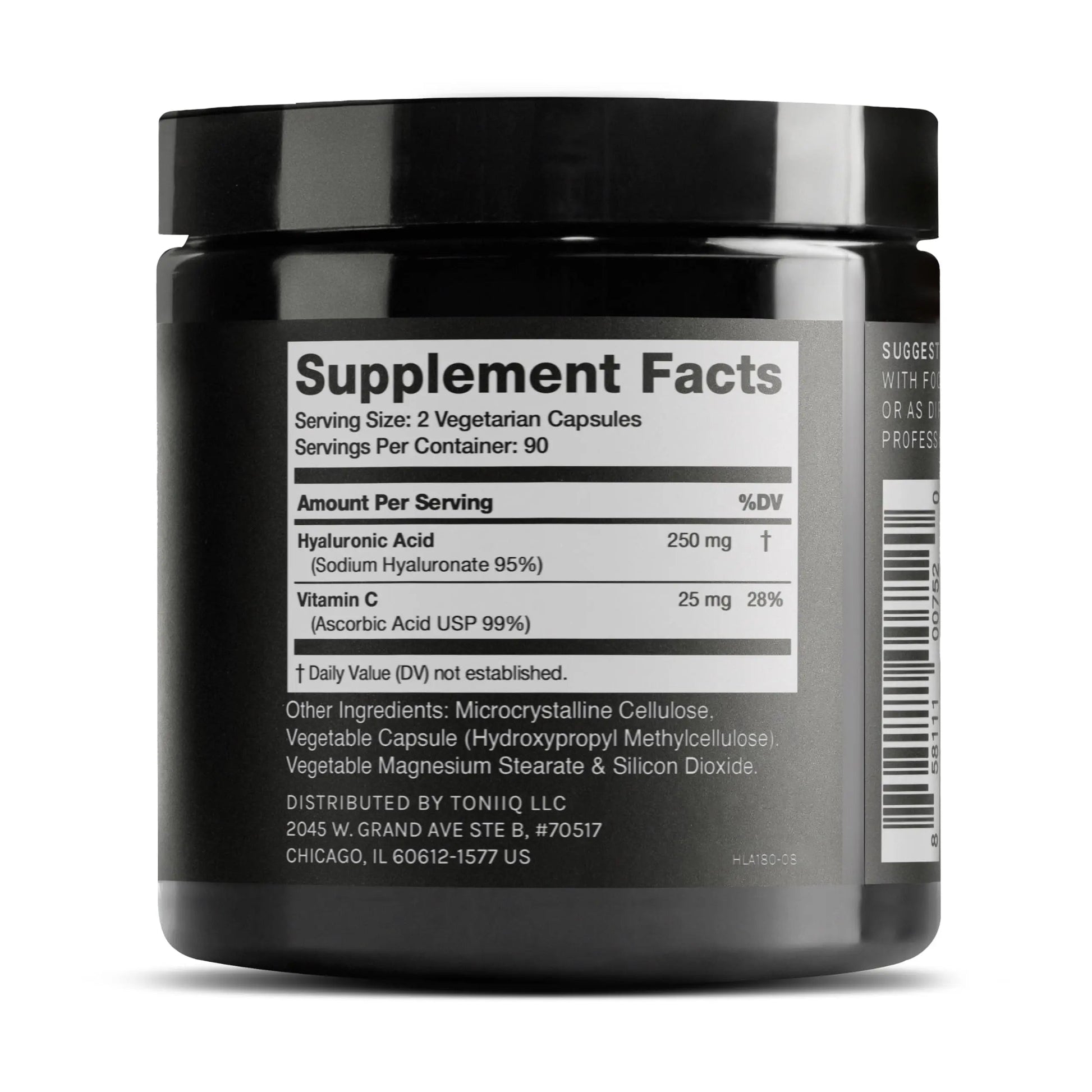 Toniiq Hyaluronic Acid Supplements – Lab Tested 95% Ultra High Purity – Fermented and Bioavailable with Vitamin C – Third Party Lab Tested – 180 Capsules Toniiq buy supplements Au