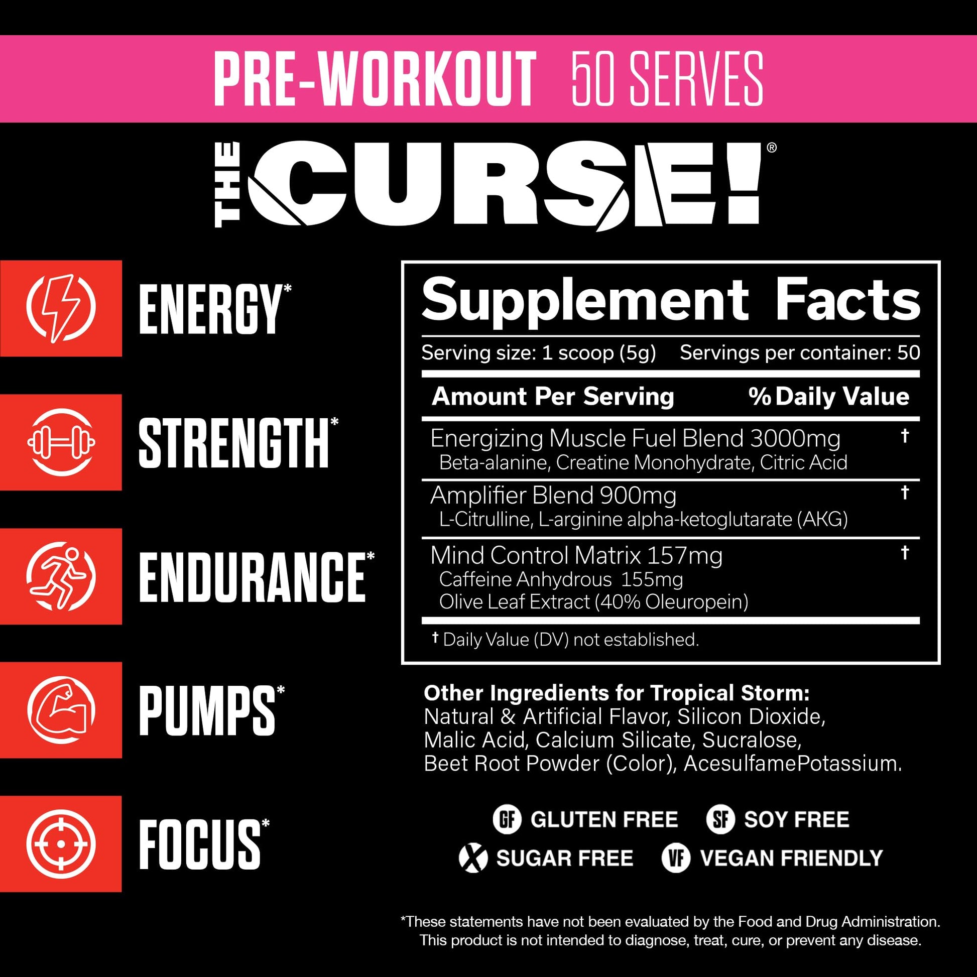JNX SPORTS The Curse! Pre Workout Powder - Tropical Storm 50 Servings | Preworkout JNX SPORTSBuy Supplements Australia