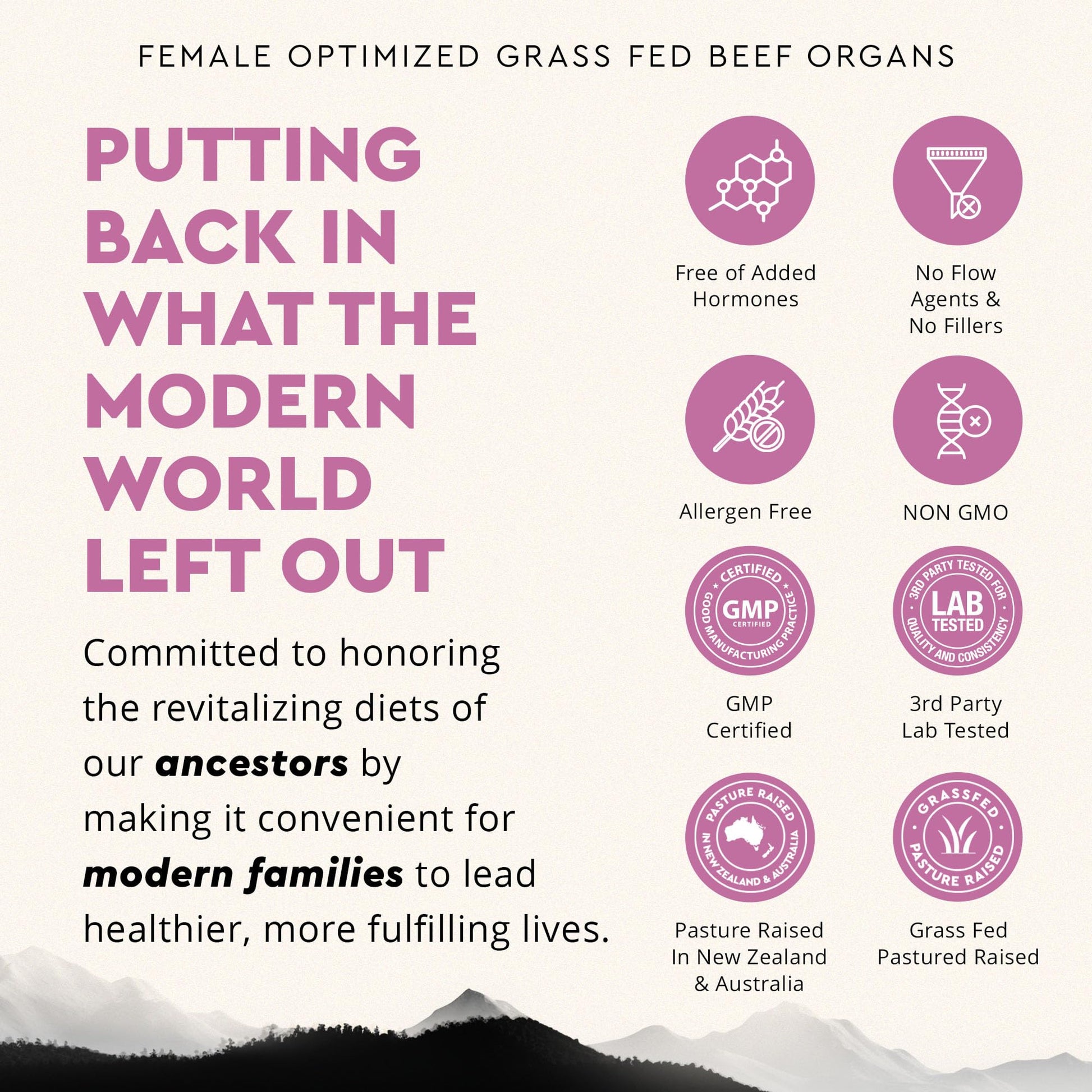 Beef Organ Supplement for Women – Supports Hormone Balance, Energy & Wellness – Grass Fed, Pasture Raised Superfood – Liver, Heart, Kidney, Bone Marrow – Collagen, CoQ10, B12 – Female Support Blend Ancestral SupplementsBuy Supplements Australia