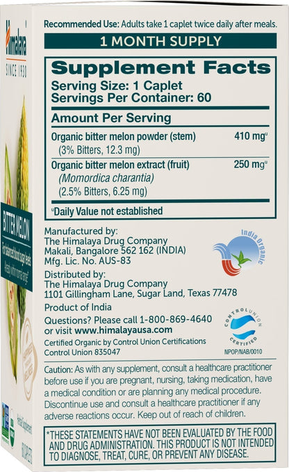 Himalaya Organic Bitter Melon/Karela Herbal Supplement, Glycemic Support and Weight HimalayaBuy Supplements Australia