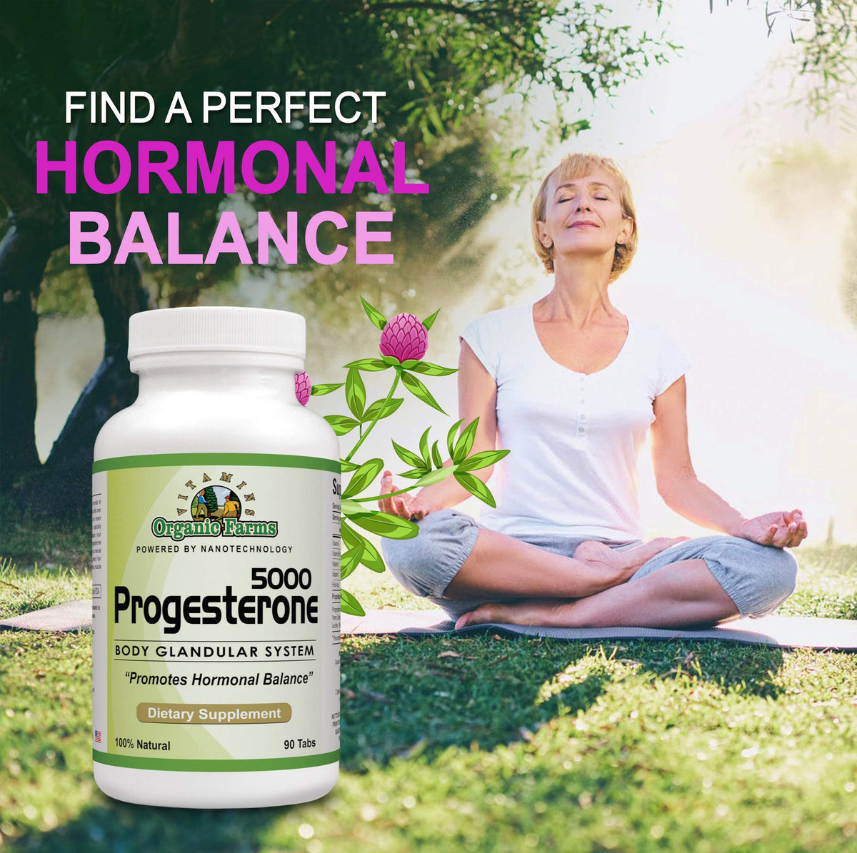 Organic Farm Vitamins Progesterone 5000 - Body glandular System Dietary Supplement, 100% Natural Progesterone Pills - Formula to Balance Hormones - progesterone Supplement, 90 Tablets Organic Farms VitaminsBuy Supplements Australia