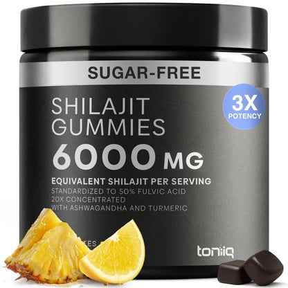 Shilajit Gummies 6000mg Equivalent (3X Stronger) – Himalayan Sourced + Ashwagandha + Turmeric – Lab Tested Toniiq buy supplements Au
