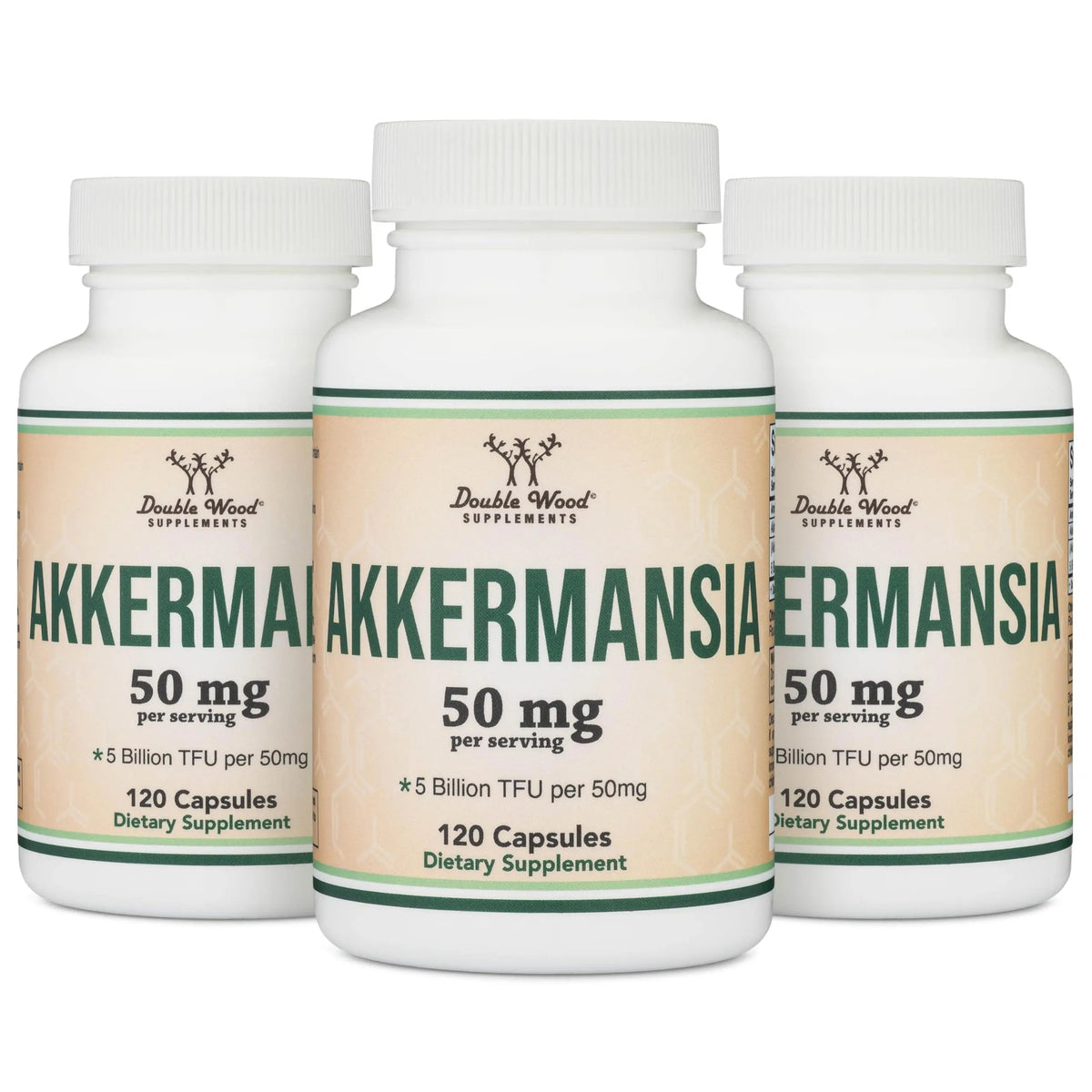 Akkermansia Probiotic and Postbiotic (Increases GLP-1 Production) 120 Capsules, 50mg per Serving (Third Party Tested to 5 Billion TFU per Serving, 50 Billion CFU per Gram) by Double Wood Double Wood SupplementsBuy Supplements Australia