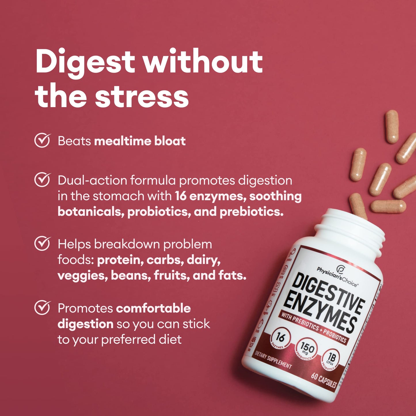 Physician's CHOICE Digestive Enzymes - Multi Enzymes, Organic Prebiotics & Probiotics Physician's CHOICEBuy Supplements Australia