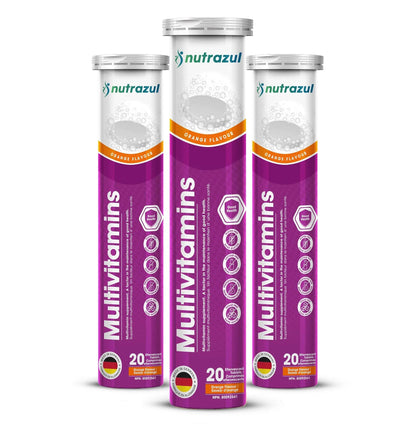 nutrazul Multivitamin Effervescent Tablets, Supplement for Daily Wellness & 9 Essential Vitamins, Contains Vitamin with Vitamin C & B Complex nutrazulBuy Supplements Australia