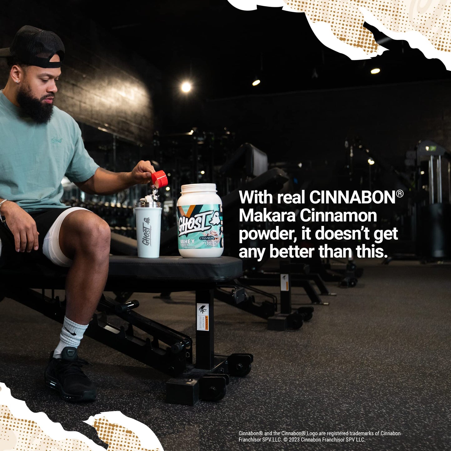 GHOST Whey Protein Powder, Cinnabon - 2LB Tub, 25G of Protein - Cinnamon Roll Flavore GHOSTBuy Supplements Australia