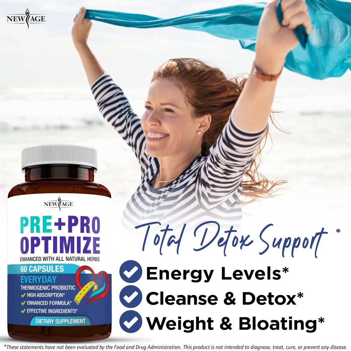 Pro Optimize Probiotics for Women, Menopause, 70 Billion CFU, Digestive Health - Relief for Bloating, Hot Flashes, Joint Support, Night Sweats - Gut Health & Metabolism - Dong Quai (120 (Pack of 2)) NEW AGEBuy Supplements Australia