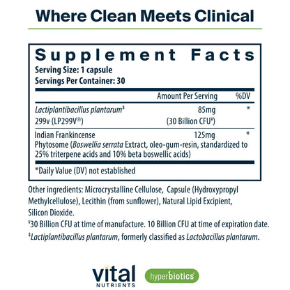 Hyperbiotics Vital Nutrients IBS Probiotic | Reduce Symptoms of IBS* | Clinically Studied Vegan probiotic for IBS Relief from Bloating, Gas, Diarrhea, & Abdominal Discomfort* | 30 Capsules HyperbioticsBuy Supplements Australia