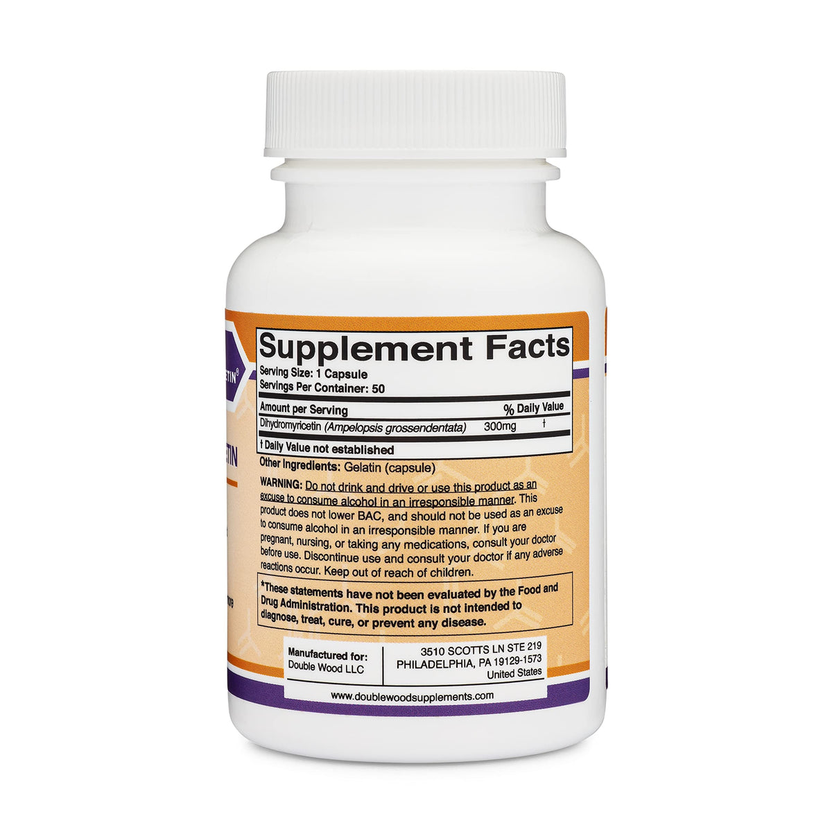 Dihydromyricetin (DHM) 50 Capsules, 300mg, Liver Support Supplement (Third Party Double Wood SupplementsBuy Supplements Australia