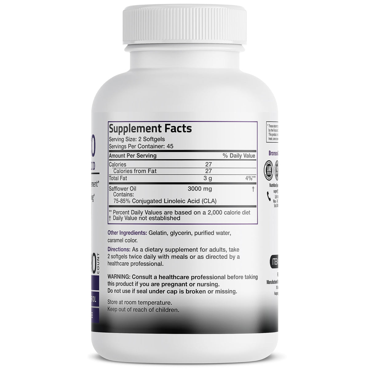 Bronson CLA 3000 Extra High Potency Supports Healthy Weight Managem