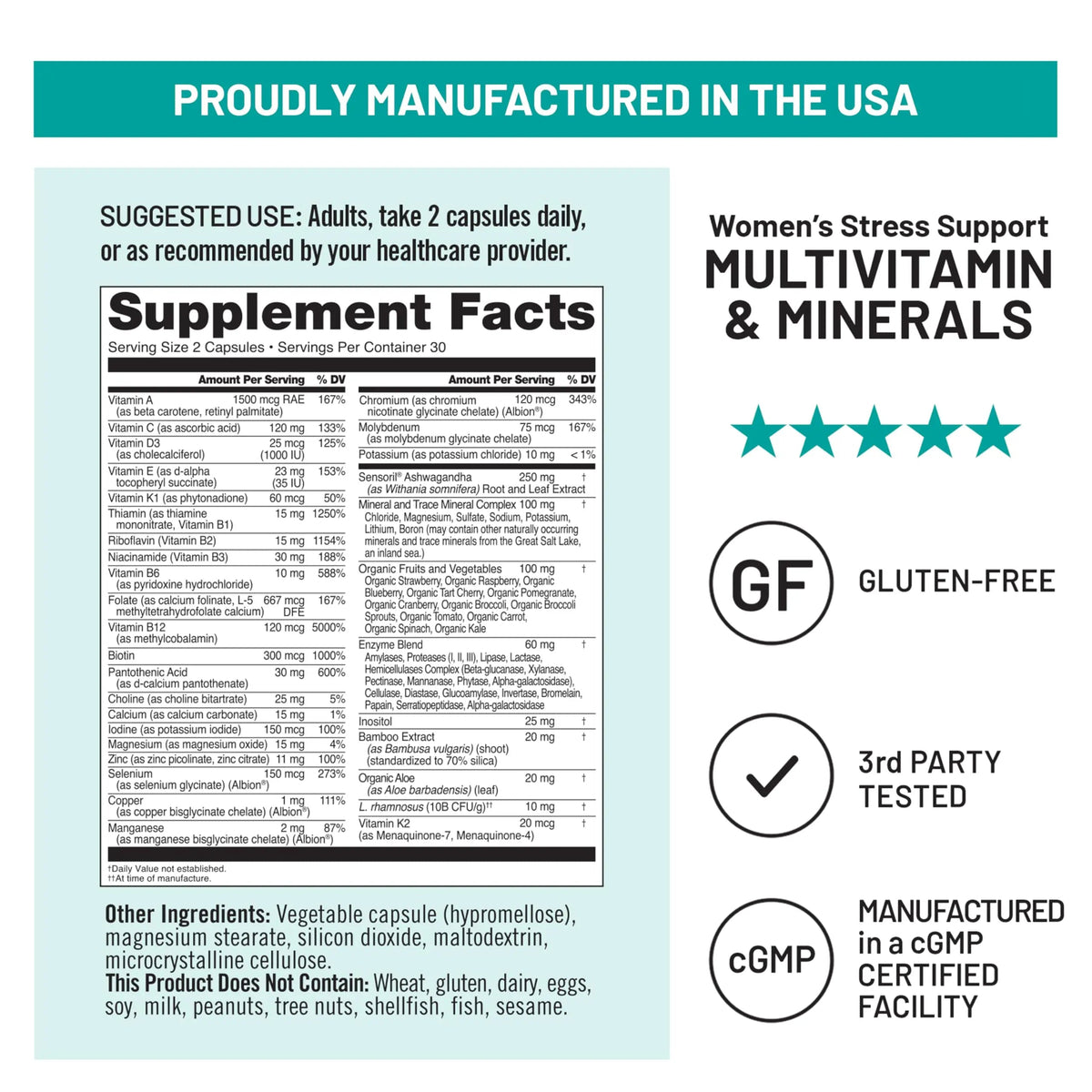[1] NatureWise Multivitamin for Women Stress Support & Natural Minerals - 60 Ct[30-Day Supply] + [1] Omega 3 Fish Oil 1000mg + Vitamin E - Wild-Caught - 60 Softgels[30-Day Supply] NatureWiseBuy Supplements Australia