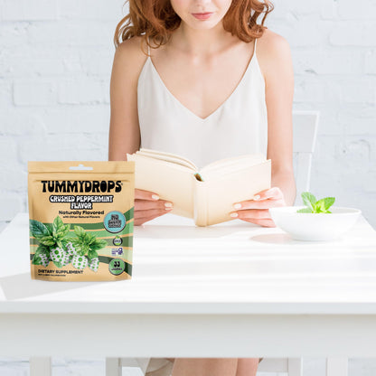 tummy drops No Sugar Crushed Peppermint Flavor, Gluten Free & Vegan, 33 Individually Wrapped Pure Peppermint Oil Lozenges Made with Organic Monkfruit tummy drops buy supplements Au
