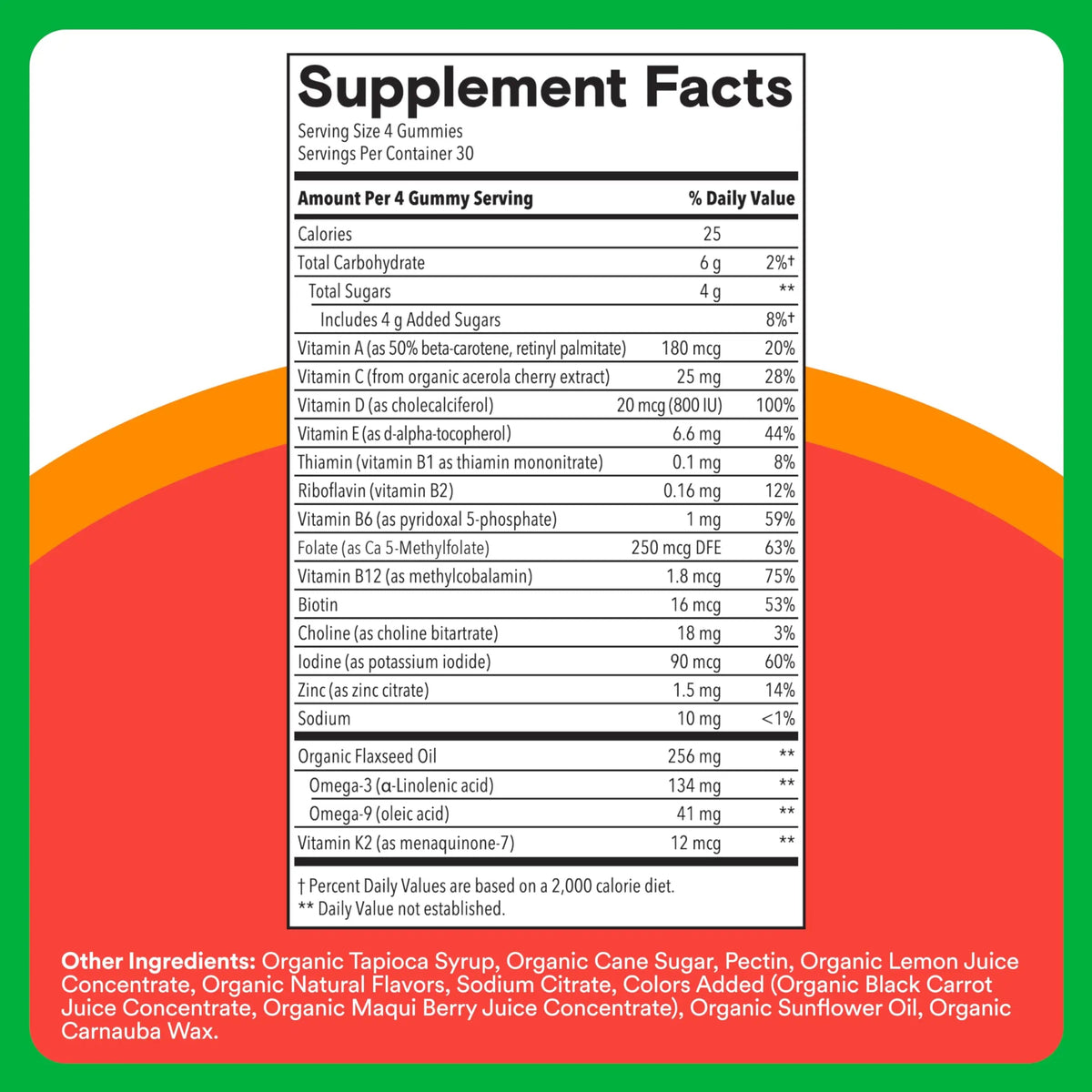SmartyPants Organic Kids Multivitamin Gummies: Omega 3 (ALA), Vitamin D3, C, Vitamin B12, B6, A, K & Zinc for Immune Support, Biotin SmartyPants