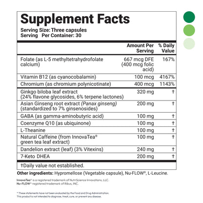 Daily Boost for Women & Men 3-in-1 Metabolism, Focus & Steady Energy Support | 7-Keto DHEA, Green Tea Caffeine, CoQ10 & Ginseng | 90 Capsules Mida Health buy supplements Au