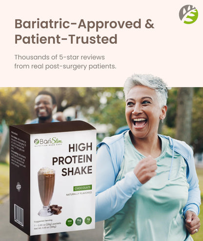 BariSlim High Protein Shake - Delicious & Nutritious Meal Replacement Shake - Low Sugar & Carb - Formulated for Bariatric Patients & Post-Weight Loss Surgery Support | Chocolate Shake (9 oz) BariSlim buy supplements Au