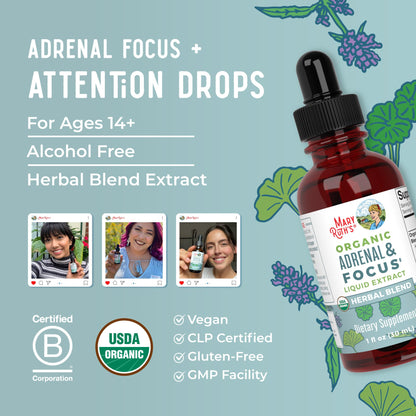 MaryRuth Organics - USDA Organic Brain Nootropic Supplement for Adults with Ginkgo Biloba & Astragalus | Focus & Adrenal Support | Brain & Memory Drops | Vegan | Non-GMO | Gluten Free | 30 Servings MARYRUTH'SBuy Supplements Australia