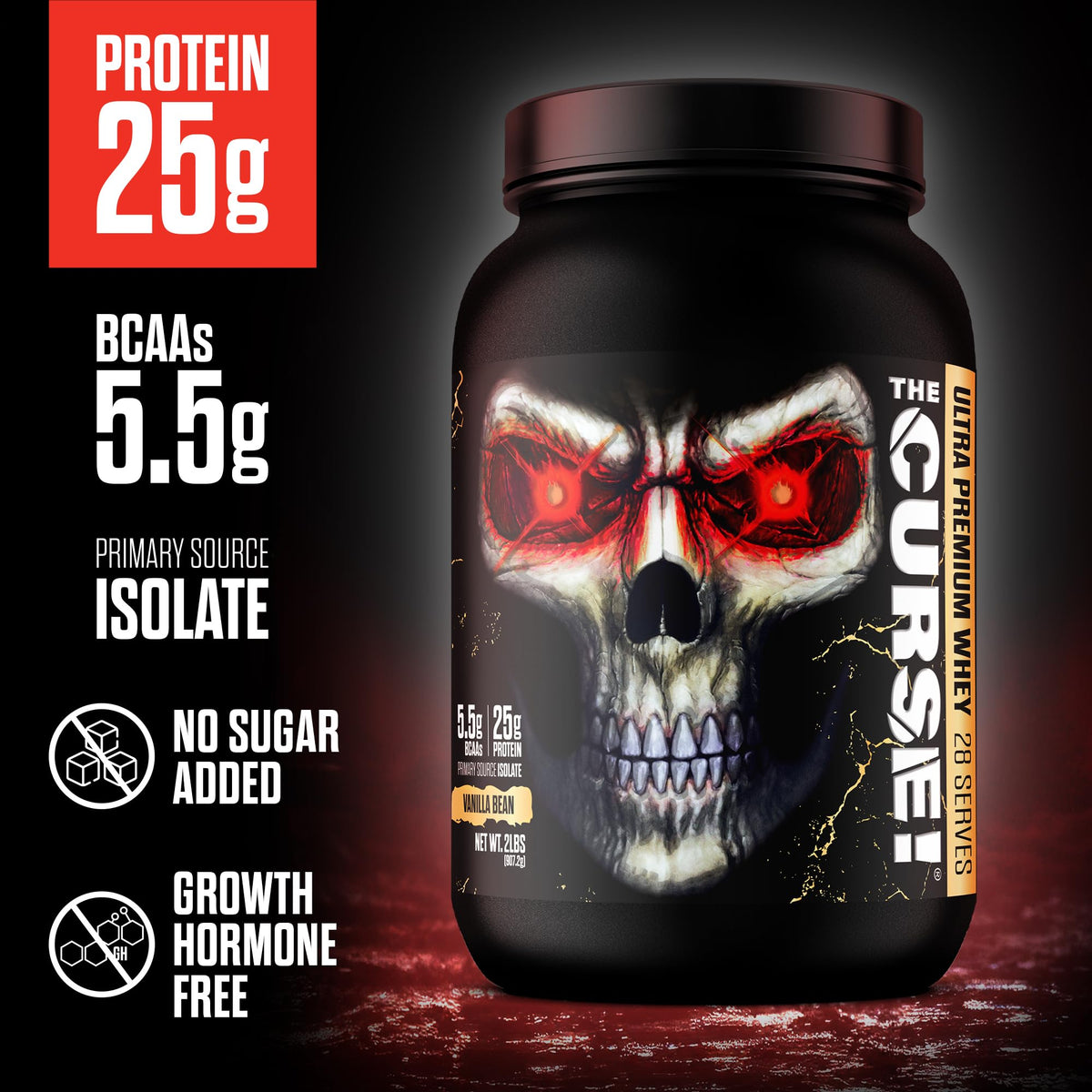 JNX SPORTS The Curse! Ultra Premium Whey Protein Powder Vanilla Bean 2lb | 25g Protein JNX SPORTSBuy Supplements Australia