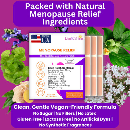 Menopause & Perimenopause Relief Patch for Women – Hot Flash, Mood & Symptom Support – Black Cohosh, Ashwagandha & More – 30 Topical Patches – USA Made by Live to Shine Live To ShineBuy Supplements Australia