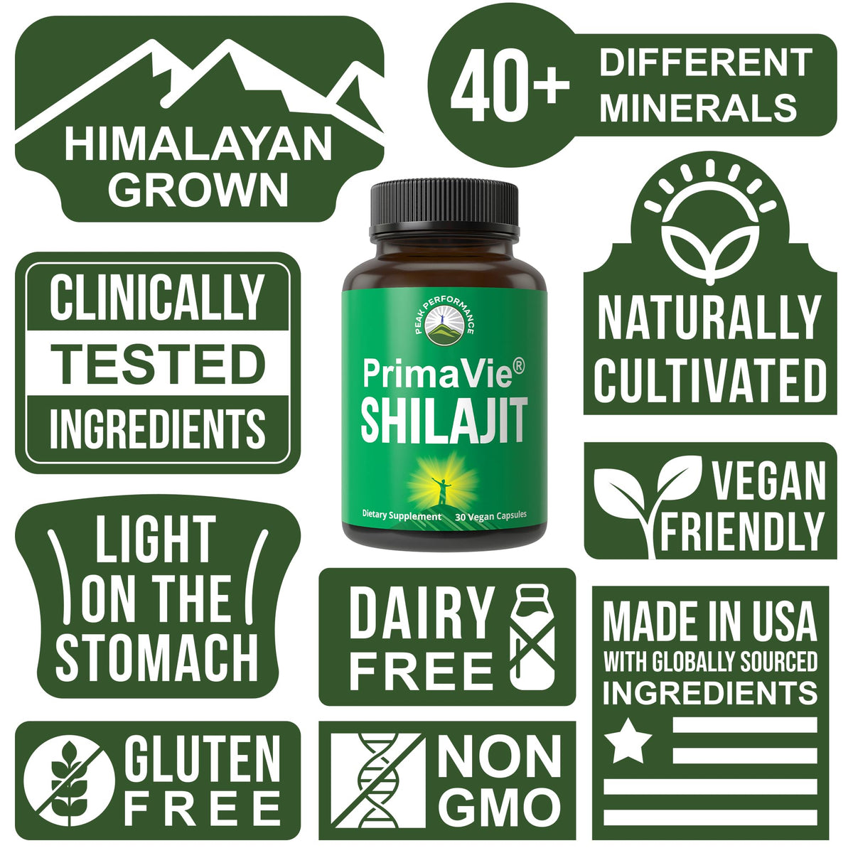 PrimaVie Purified Shilajit Capsules Made with Pure Shilajit Powder. Clinically Tested Natural Supplement with 40+ Trace Minerals, Fulvic Acid. Tablets Support Mitochondria + Brain Function Peak PerformanceBuy Supplements Australia