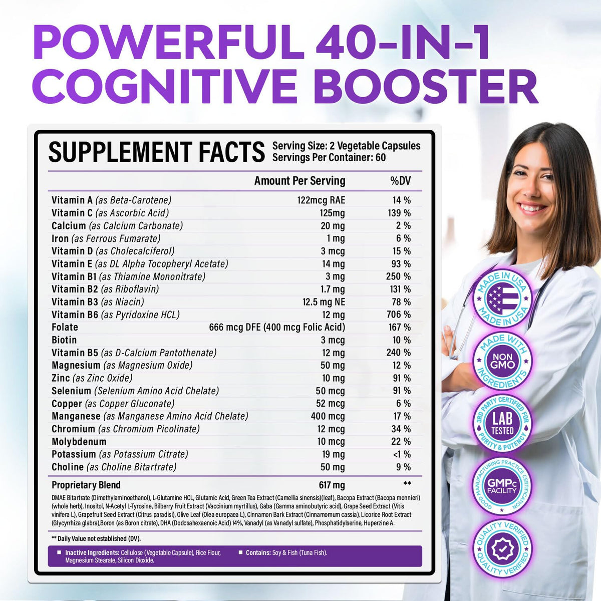 40-in-1 Brain Booster Supplements for Memory, Focus, Clarity, Energy, Performance Rainbow Nutrients, LLCBuy Supplements Australia