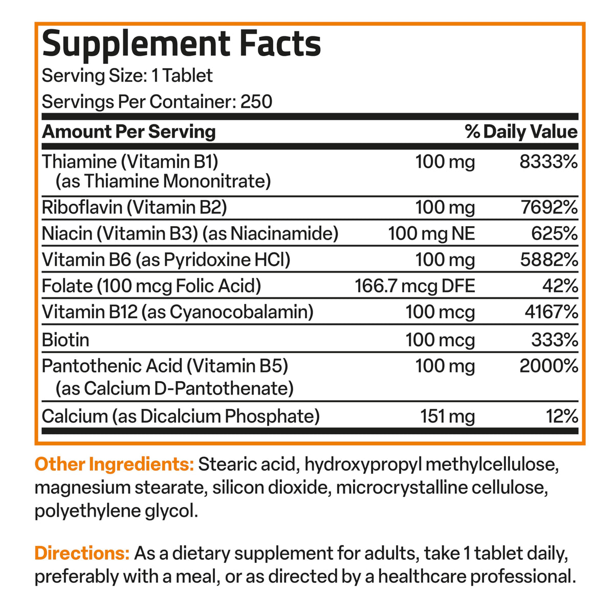 Bronson Super B 100 Vitamin B Complex Sustained Release Contains All B Vitamins BronsonBuy Supplements Australia