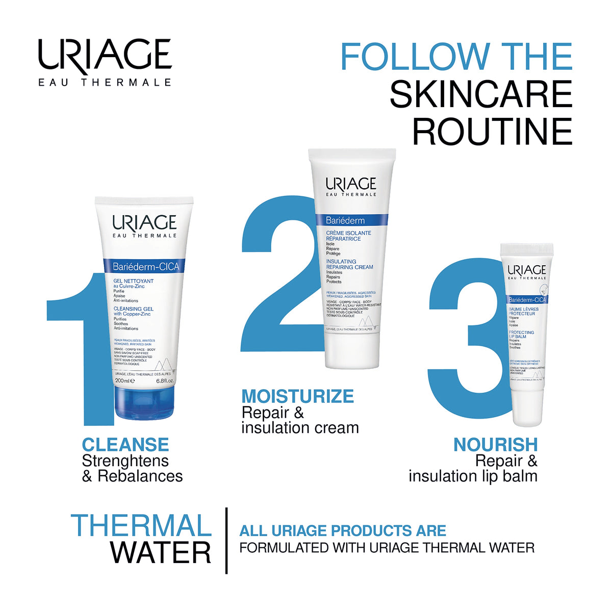 URIAGE Bariederm Insulating Repairing Cream 2.5 fl.oz. | Skin Regenerating Moisturizer UriageBuy Supplements Australia