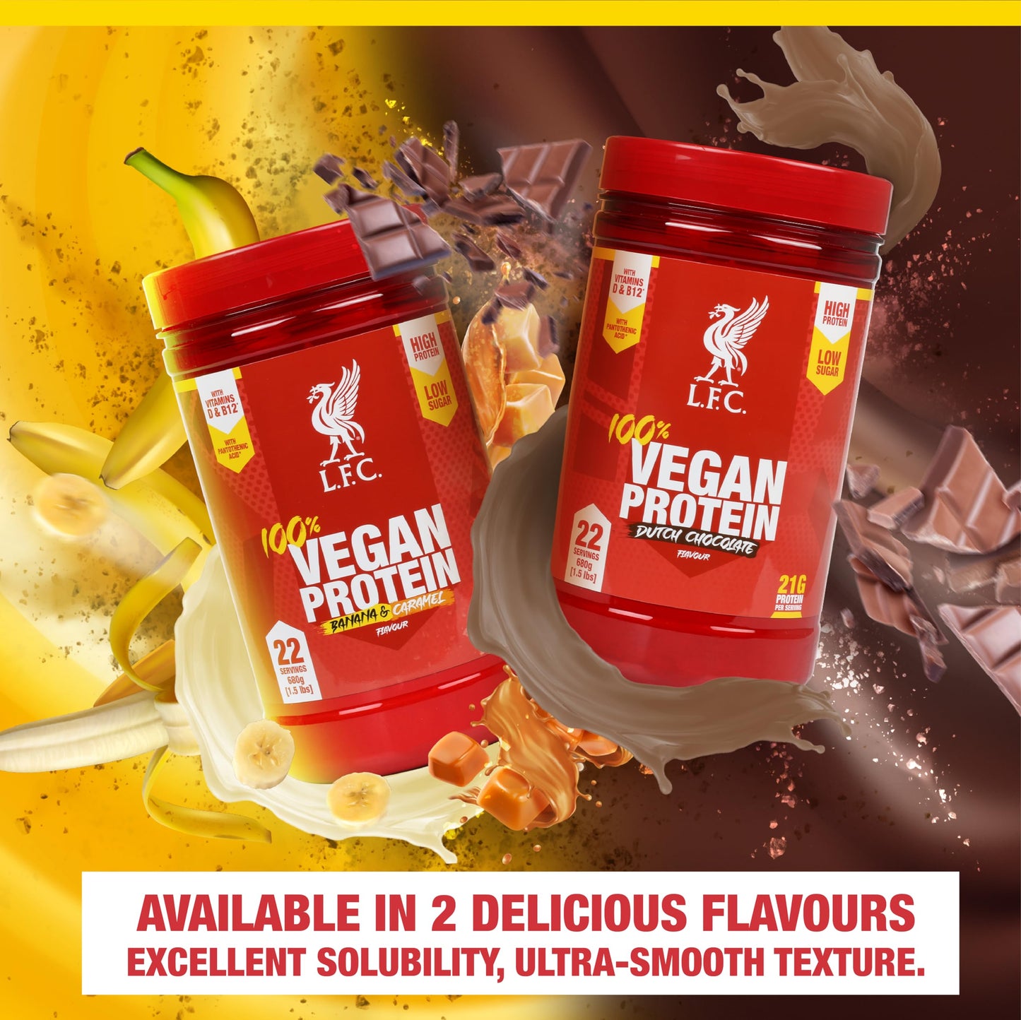 LFC Vegan Protein Powder Banana Caramel Flavour 680g 100% Vegan Protein Powder 21g High Protein, Vector ConsumerBuy Supplements Australia