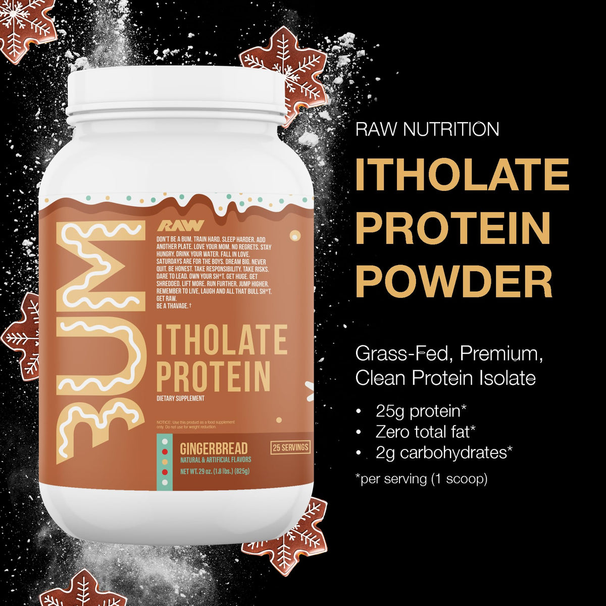 RAW Whey Isolate Protein Powder, Gingerbread (CBUM Itholate Protein) - 100% Grass RAWBuy Supplements Australia