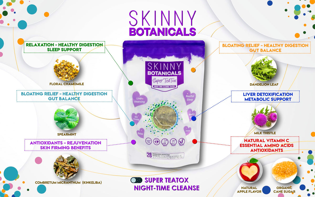 Skinny Botanicals Evening Detox Tea for Body Cleanse All Natural - Laxative-Free Skinny BotanicalsBuy Supplements Australia