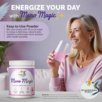 Meno Magic Menopause Support Drink – Raspberry Lemonade with Creatine, Herbs & Vitamins | 30 Servings Hummingbird PurityBuy Supplements Australia