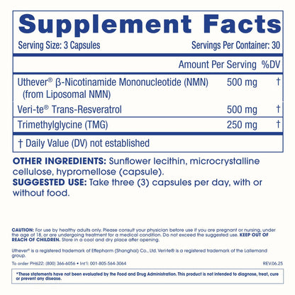 ProHealth Longevity Liposomal NMN Pro Complete™ (90 Capsules) - Liposomal Uthever® NMN, Trans-Resveratrol, TMG ProHealthBuy Supplements Australia