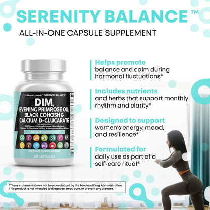 Clean Nutraceuticals DIM Evening Primrose Black Cohosh Calcium D-Glucarate Sulforaphane Flax Seed Extract - Hormonal Support Vitamins for Women with Dong Quai - 60 Caps Clean NutraceuticalsBuy Supplements Australia