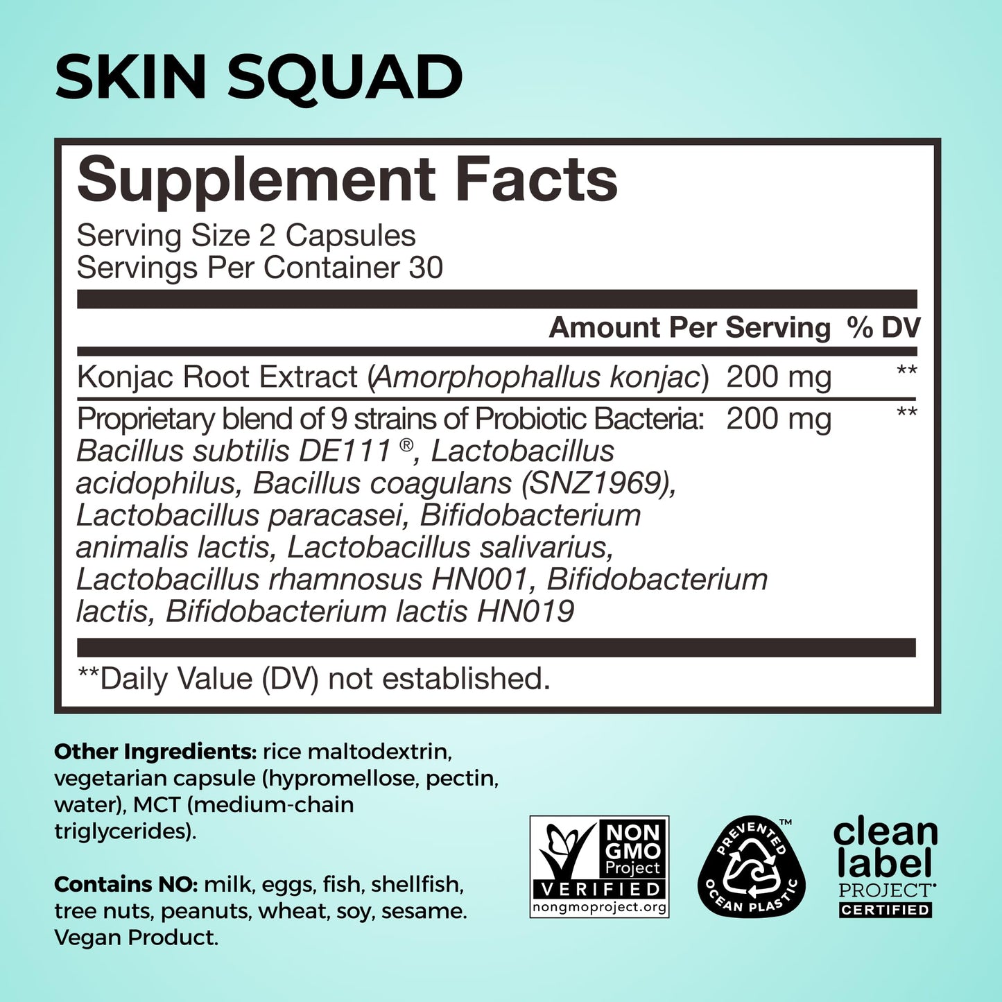 HUM Skin Squad Probiotics for Women and Men, Skin Care Supplement for Clear Complexion & Gut Health Support, Microbiome Prebiotic & Probiotic Supplement for Breakouts, Digestive Health, 60 Capsules HUMBuy Supplements Australia