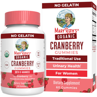 MaryRuth Organics Organic Cranberry Gummies - 500mg Supplement | Urinary Tract Health for Women | with D Mannose | Traditional Use MARYRUTH'S canada supplements