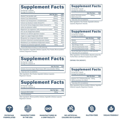 Revive MD Essential Vitamin Packs for Men & Women – Daily Multivitamin Packets with Arjuna & Turmeric Extract – Supports Heart, Joint & Organ Health Revive