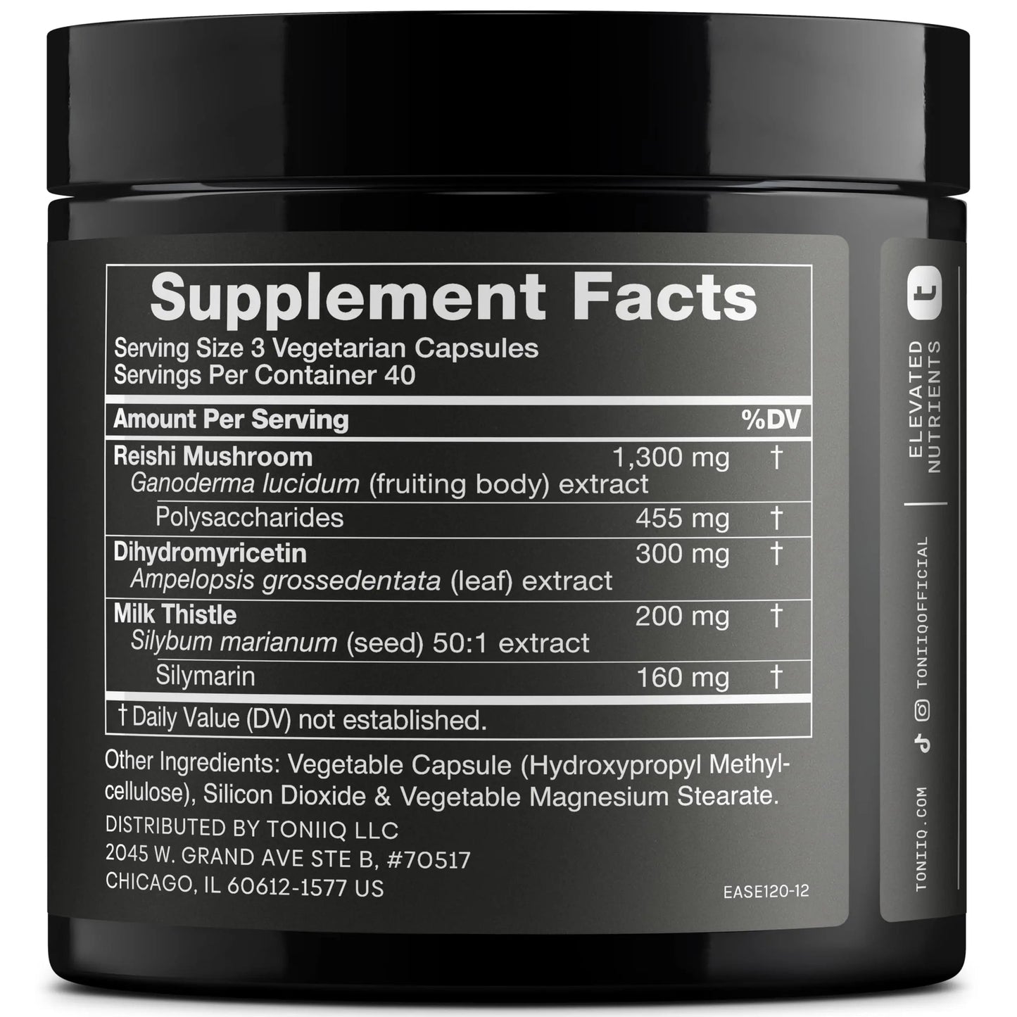 Toniiq Ease with DHM - Full Liver Support for a Night Out - 120 Capsules - 50x Super Concentrated Extract Toniiq buy supplements Au